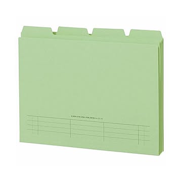 （まとめ）ライオン事務器 4カットフォルダー山付ファイル A4 緑 No.31-4P 1パック(4冊) 【×20セット】