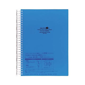 （まとめ） リヒトラブ AQUA DROPsツイストノート[超厚型] セミB5 B罫 青 100枚 N-1610-8 1冊 ×5セット