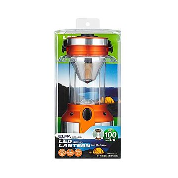 （まとめ） ELPA LEDランタン 電球色 100ルーメン 単1形4本 DOP-L010L 【×3セット】