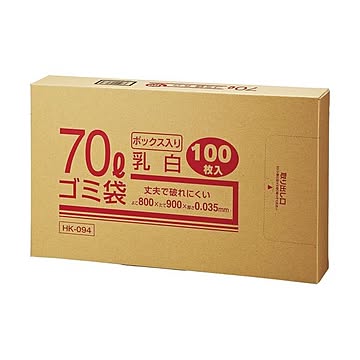 (まとめ) クラフトマン 業務用乳白半透明 メタロセン配合厚手ゴミ袋 70L BOXタイプ HK-094 1箱(100枚)  【×10セット】