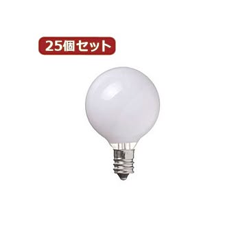 YAZAWA 25個セット ベビーボール球40WホワイトE12 G401240WX25