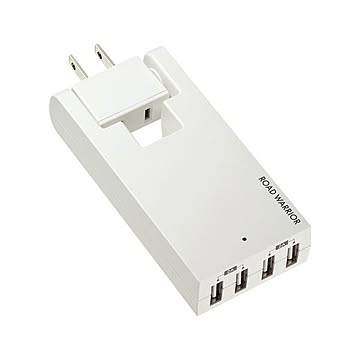 (まとめ)サンワサプライ スイングUSB充電タップ TR-AD3USBW×2セット