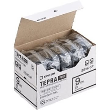 テプラ PROテープカートリッジ 白ラベル 9mm （黒文字） 5個入エコパック