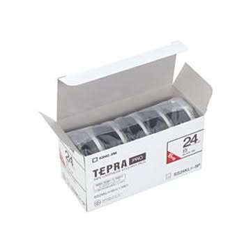 テプラ PROテープカートリッジ 白ラベル「ロングタイプ」 24mm （黒文字） 5個入エコパック