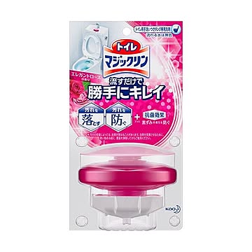 (まとめ) 花王 トイレマジックリン 流すだけで勝手にキレイ ローズせっけんの香り 本体 80g 1個 【×10セット】