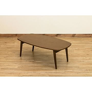 木目調折りたたみローテーブル/センターテーブル  幅90cm 『BONNY』 木製脚 【完成品】
