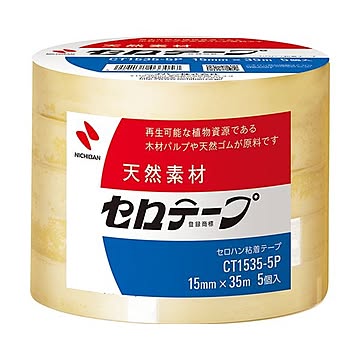 (まとめ) ニチバン セロテープ 大巻15mm×35m 業務用パック CT-15355P 1パック（5巻）  【×30セット】