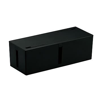 (まとめ) バッファロー ケーブルボックス 電源タップ＆ケーブル収容 Lサイズ ブラック BSTB01LBK 1個 【×5セット】