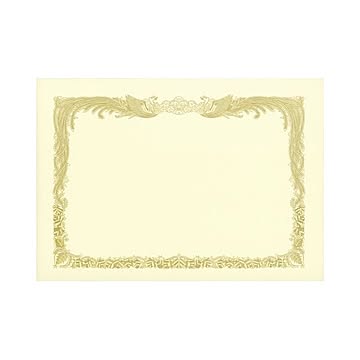 （まとめ） TANOSEE 賞状用紙 クリーム A3 タテ書用 1冊（10枚） 【×5セット】