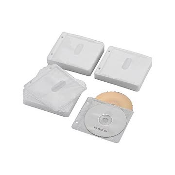 (まとめ)エレコム Blu-ray・CD・DVD対応不織布ケース 2穴 CCD-NBWB240WH×5セット