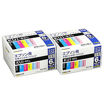エプソン用 KUI-6CL 互換インクカートリッジ 6本セット×2個パック 管理No. 4582458927802