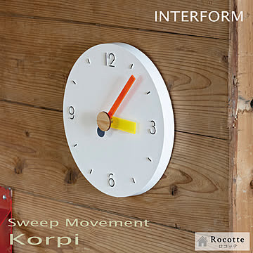  【電池ﾌﾟﾚｾﾞﾝﾄ】インターフォルム 掛け時計 連続秒針 コルピ CL4563