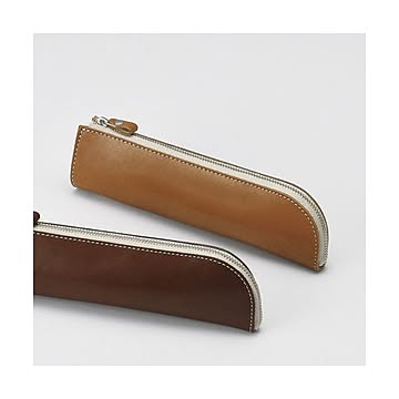 ヌメ革ペンケース キャメル