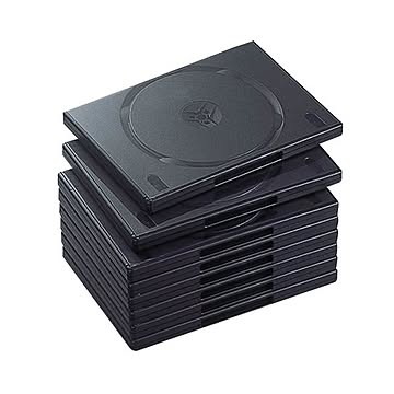 （まとめ）エレコム DVDトールケース 2枚収納ブラック CCD-DVD06BK 1パック(10枚)【×5セット】