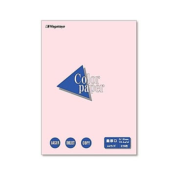 （まとめ）長門屋商店 Color Paper A4最厚口 さくら ナ-3519 1冊(25枚) 【×20セット】