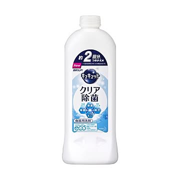 （まとめ）花王 キュキュット クリア除菌つめかえ用 385ml 1本【×20セット】