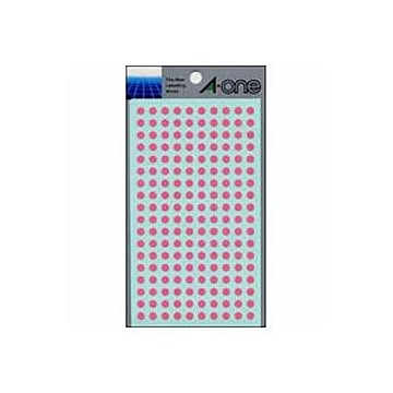 （まとめ） エーワン カラーラベル 丸型5mm径 07068 桃 1P9シート（1800片）入 【×10セット】