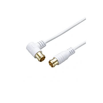 【5個セット】 YAZAWA 極細アンテナケーブル 5m ホワイト AT48LS050WHX5