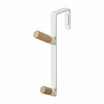 tower タワー(山崎実業) ドアハンガー OVER DOOR WOODEN PEGS 扉収納 網掛け収納 ドア収納 折れ戸収納 引っ掛け収納 天然木
