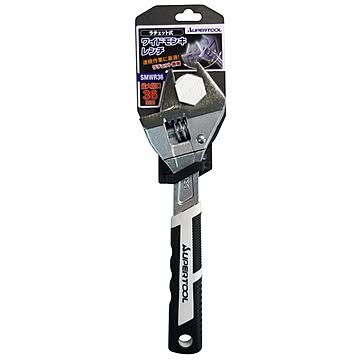 （業務用10個セット）SUPER TOOL ラチェット式ワイドモンキーレンチ/作業工具 【全長246mm】 薄型/軽量 SMWR36 〔業務用/DIY用品/日曜大工/スパナ〕【×10セット】