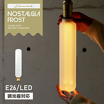 エジソンバルブ LED電球 ノスタルジア BIGチューブ フロストガラス E26 調光器対応