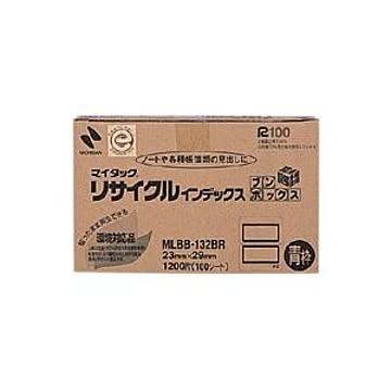 （まとめ） ニチバン マイタック(R) リサイクルインデックス OA対応 ブンボックス(TM) インクジェットプリンタ対応 MLBB-132BR 青枠 1箱入 【×5セット】