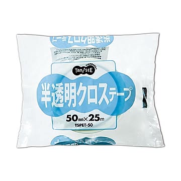 (まとめ) TANOSEE 半透明クロステープ 50mm×25m 1巻  【×30セット】