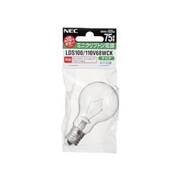 （まとめ） NEC ミニクリプトン電球（LDS） クリアタイプ 75W形 E17口金 LDS100／110V68WCK 1セット（5個） 【×4セット】