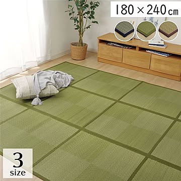 い草 置き畳風 ラグマット 折りたたみ 調湿 消臭 防傷 不織布 ブロック 格子柄 市松 チェック【代引不可】