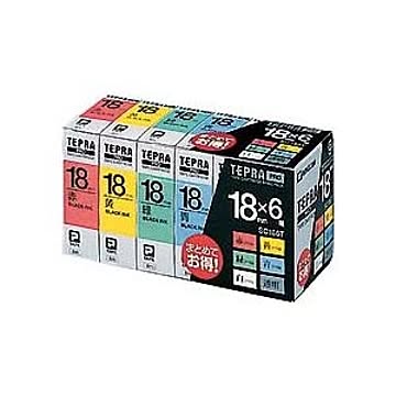 テプラ PROテープカートリッジ （ベーシックパック） 18mm 6個入