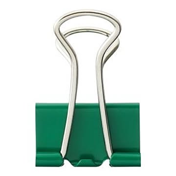 （まとめ） TANOSEE ダブルクリップ 小 口幅19mm グリーン 1箱（10個） 【×60セット】
