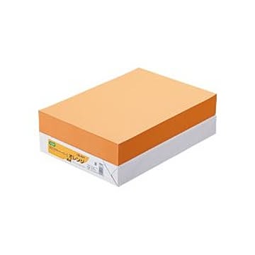 (まとめ) TANOSEE αエコカラーペーパーII A4 オレンジ 1冊（500枚） 【×10セット】