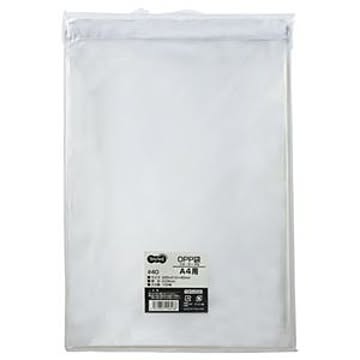 （まとめ） TANOSEE OPP袋 フタ・テープ付 A4用 225×310+40mm 1パック（100枚） 【×5セット】
