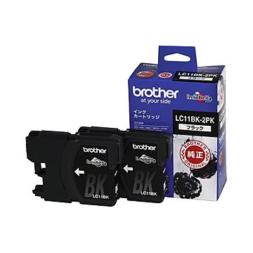 （まとめ） ブラザー BROTHER インクカートリッジ お徳用 黒 LC11BK-2PK 1箱（2個） 【×3セット】