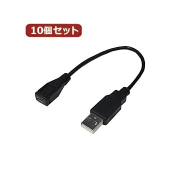 変換名人 10個セット USBケーブル20 A（オス） to micro（メス） USBAA／MCB20X10