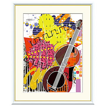 額絵 ギター 仁科めぐみ 42x34cm 三幸