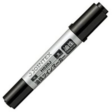 （まとめ）ジョインテックス 油性ツインマーカー太 黒1本 H020J-BK ×30セット