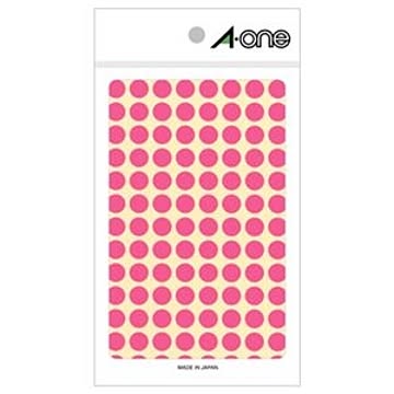 （まとめ） エーワン カラーラベル 丸型 直径9mm 蛍光桃 08175 1パック（416片：104片×4シート） 【×20セット】