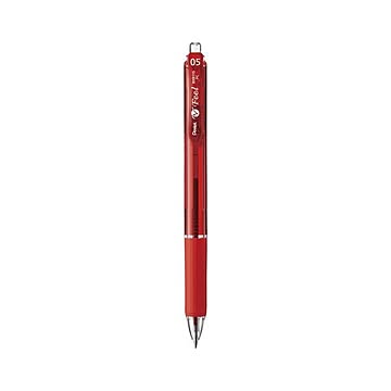 （まとめ） ぺんてる フィール ボールペン 0.5mm クリアレッド軸 赤 【×50セット】