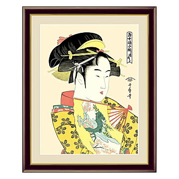 アート 額絵 道成寺 喜多川 歌麿 本紙サイズ F4(約31x23cm) 額サイズ 42x34cm 三幸