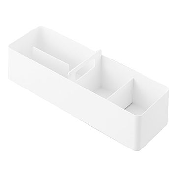 tower タワー (山崎実業) ハンドル付きスリム収納ボックス Slim Storage Caddy メイクボックス スキンケア 薬箱 リビング収納 収納ボックス ハンドル 持ち運び 仕切り