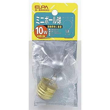 （まとめ） ELPA ミニボール球 電球 10W E26 G50 クリア G-84H（C） 【×25セット】