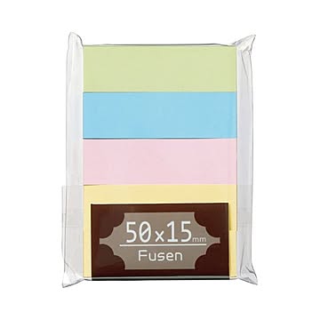 (まとめ) TANOSEE ふせん 50×15mm パステルアソート 1パック（5冊） 【×30セット】