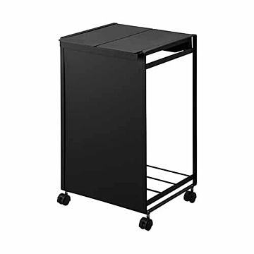 tower タワー (山崎実業) 蓋付き目隠し分別ダストワゴン 2分別 LIDDED GARBAGE SORTER ゴミ箱 ごみ箱 レジ袋用 リサイクル 資源ゴミ 分別回収 空き缶 ペットボトル 瓶