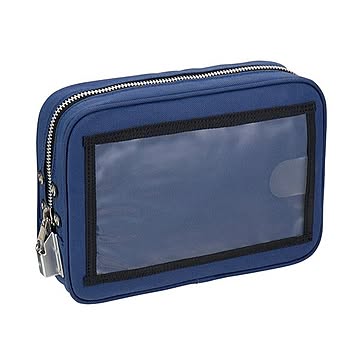 まとめTANOSEE 帆布メール用ポーチ M紺 1個×3セット
