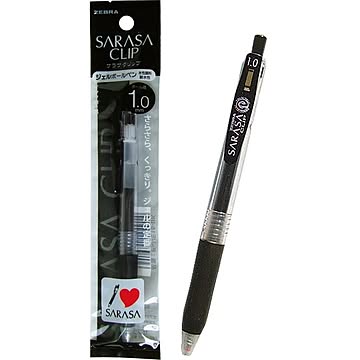 ゼブラサラサクリップジェルボールペン1.0極太(黒) 10個セット 31-794