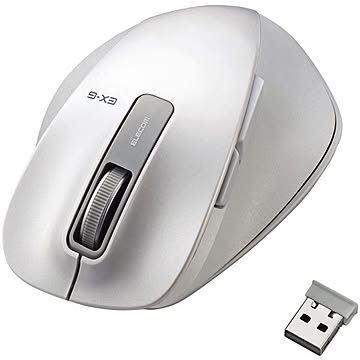 エレコム BlueLEDマウス／握りの極み／Mサイズ／無線／2.4GHz／5ボタン／ホワイト M-XGM10DBWH