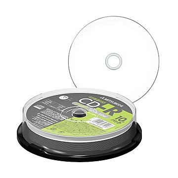 （まとめ）三菱ケミカルメディア データ用CD-R700MB 48倍速 ホワイトワイドプリンタブル スピンドルケース PR80FP10SD1 1パック(10枚) 【×10セット】