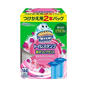 （まとめ）ジョンソン スクラビングバブルトイレスタンプクリーナー 贅沢フレグランス アロマティックブロッサム つけかえ用 1パック（2本）【×10セット】