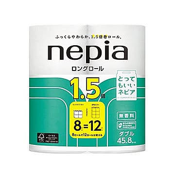 王子ネピア ロングロール 45m 白 1パック 8ロール 10セット